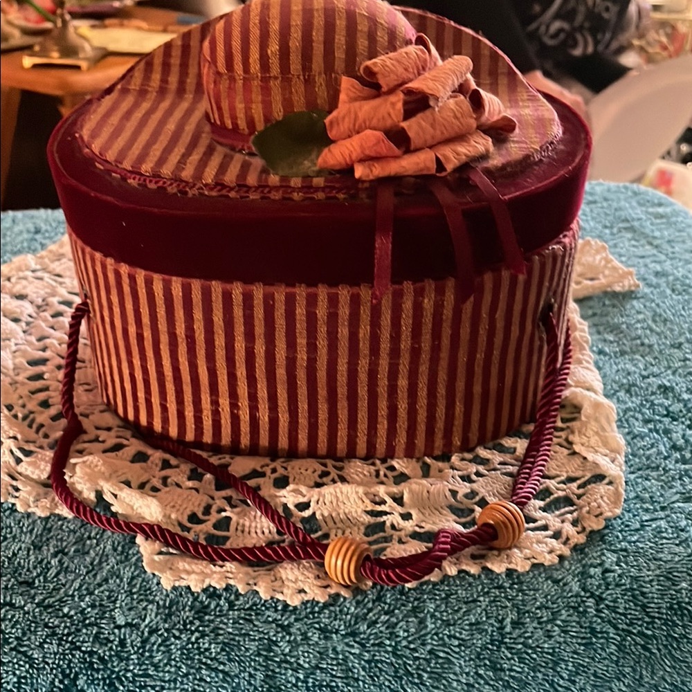 Elegant Striped Heart-Shaped Box
